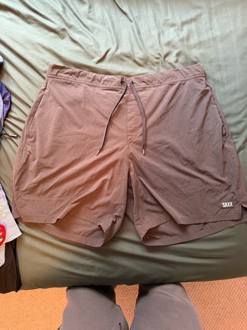 Saxx Men's Mauve/Brown Athletic Drawstring Shorts